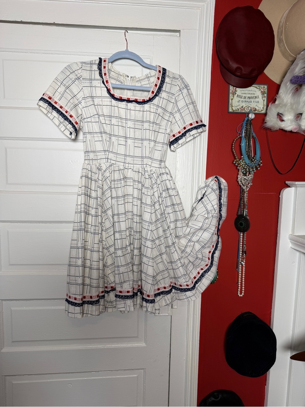 1970s square dancing handmade mini dress